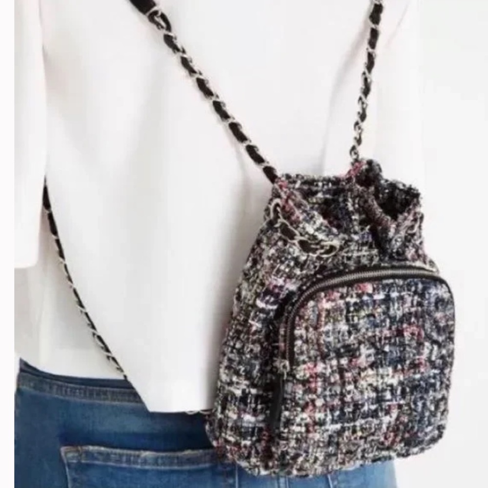 Zara Tweed Mini Backpack